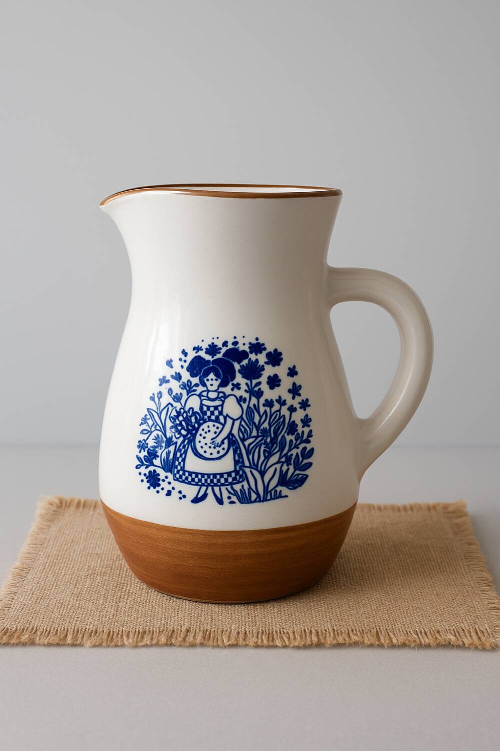 Vintage pottery carafe, La Colombe