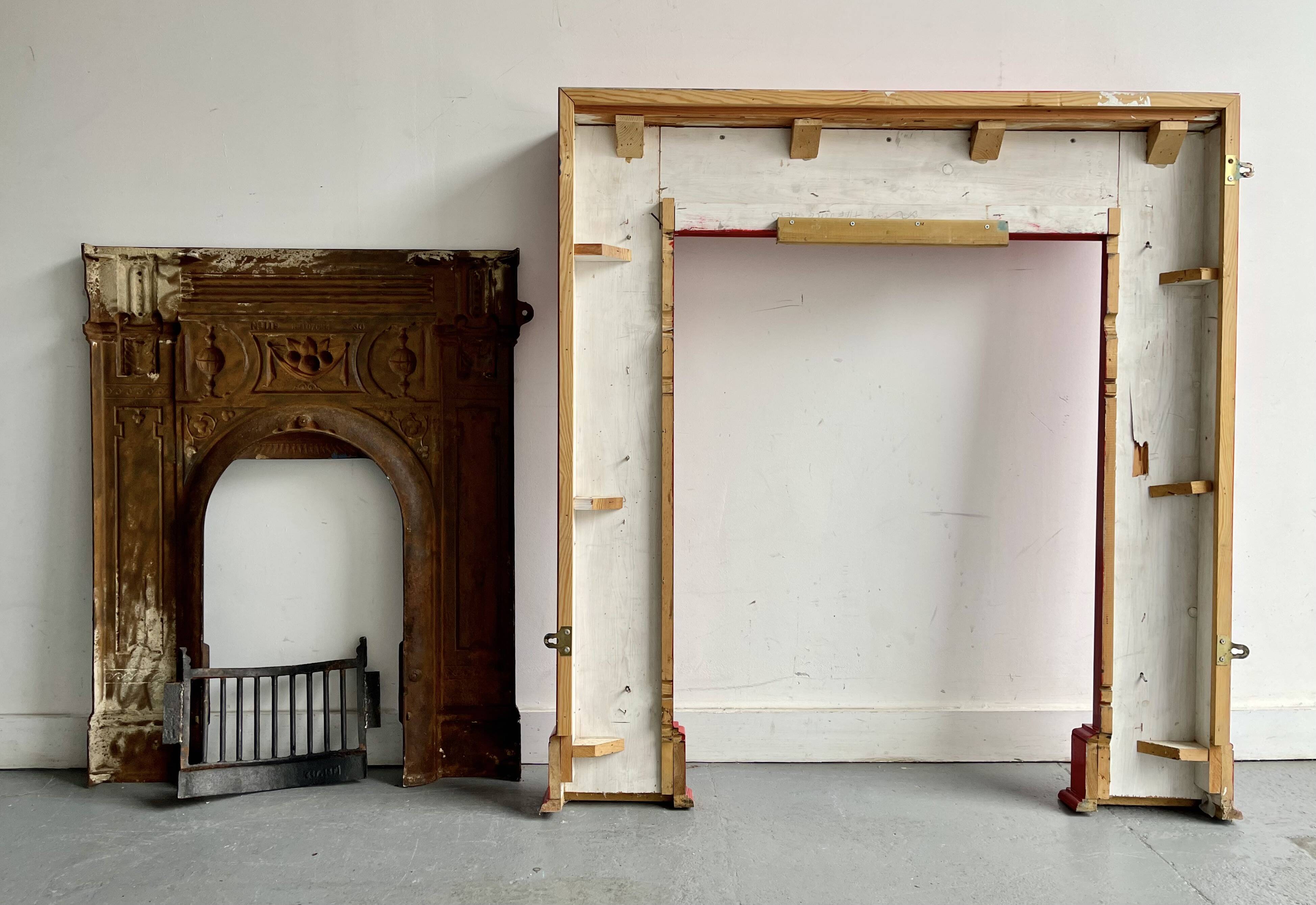 Cast Iron Fireplace with Wooden Surround
