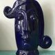 Vase visage faïence émaillée bleue design XXe Sandra Corina Paris