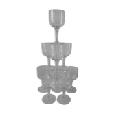 Lot de 9 verres à vin en cristal gravé début XXème