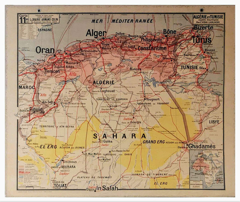 Vidal Lablache school map No.11 Algeria and Tunisia