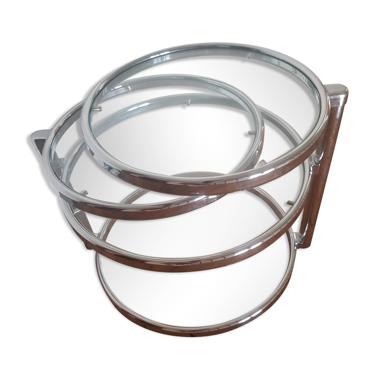 Glass and chrome coffee table