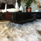 Coffee table 70s black marble effect