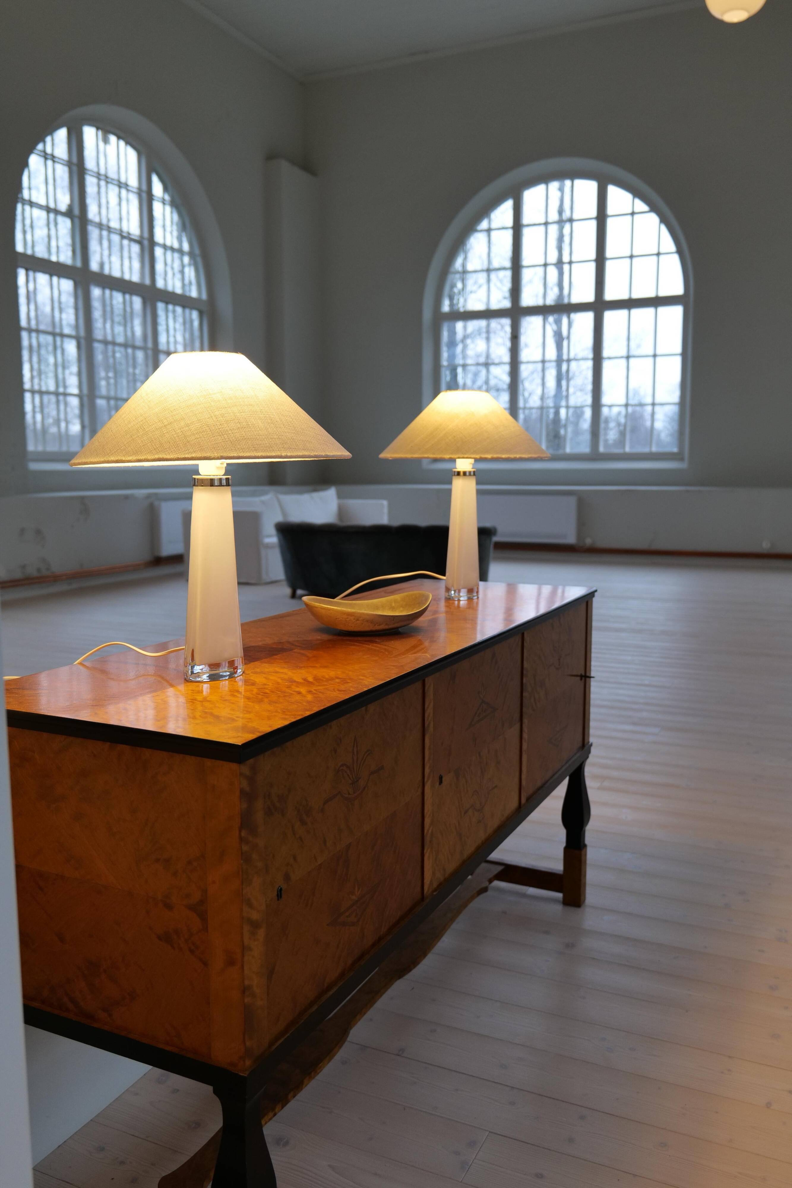 Mid-century table lamps by Carl Fagerlund for Orrefors Sweden RD, 1566