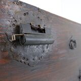 Asian wooden chest with decorative fittings