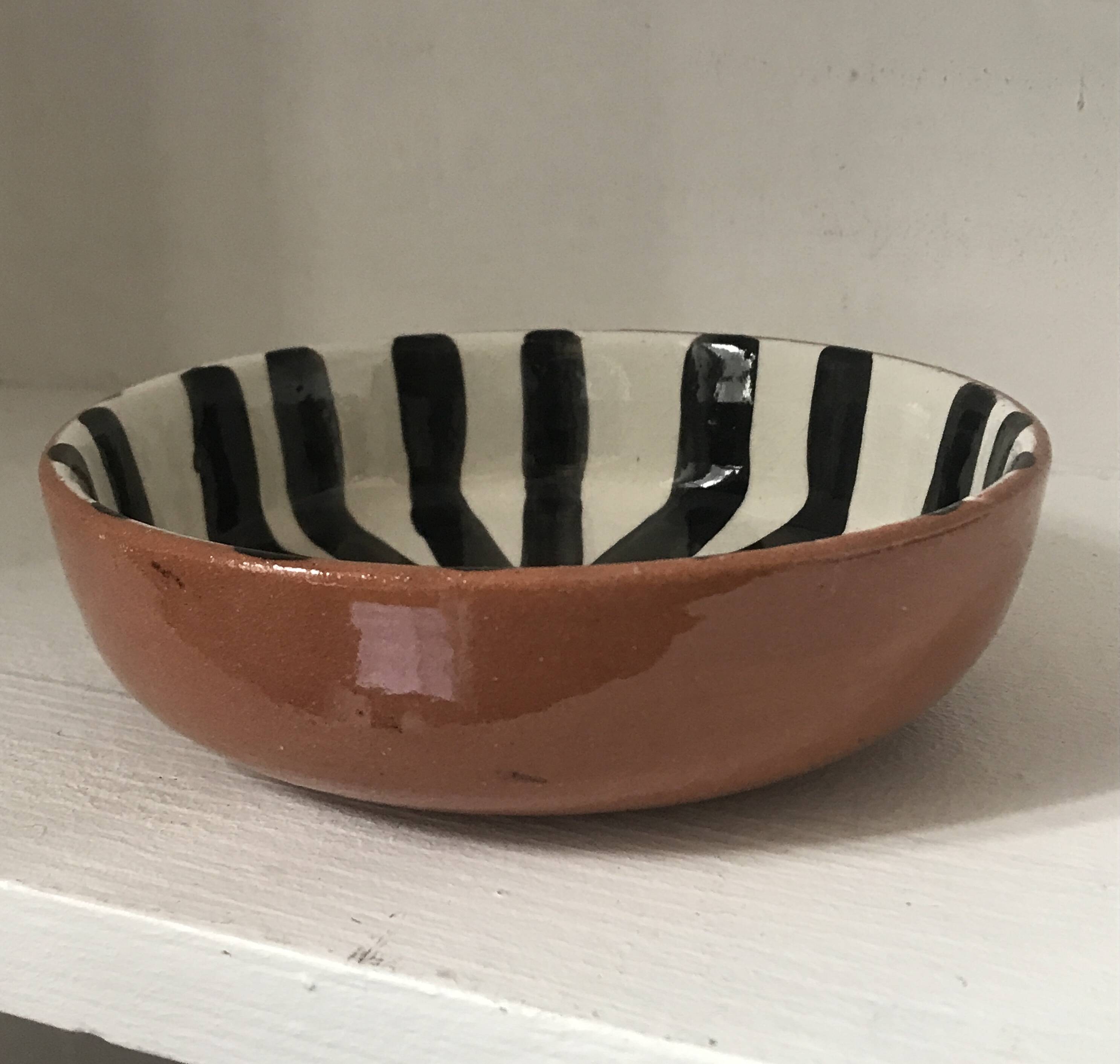 Morocco striped ceramic bowl