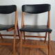 Set of 2 folding chairs in wood and skai
