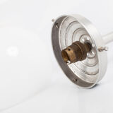 Pendant light white opaline glass on aluminum rod