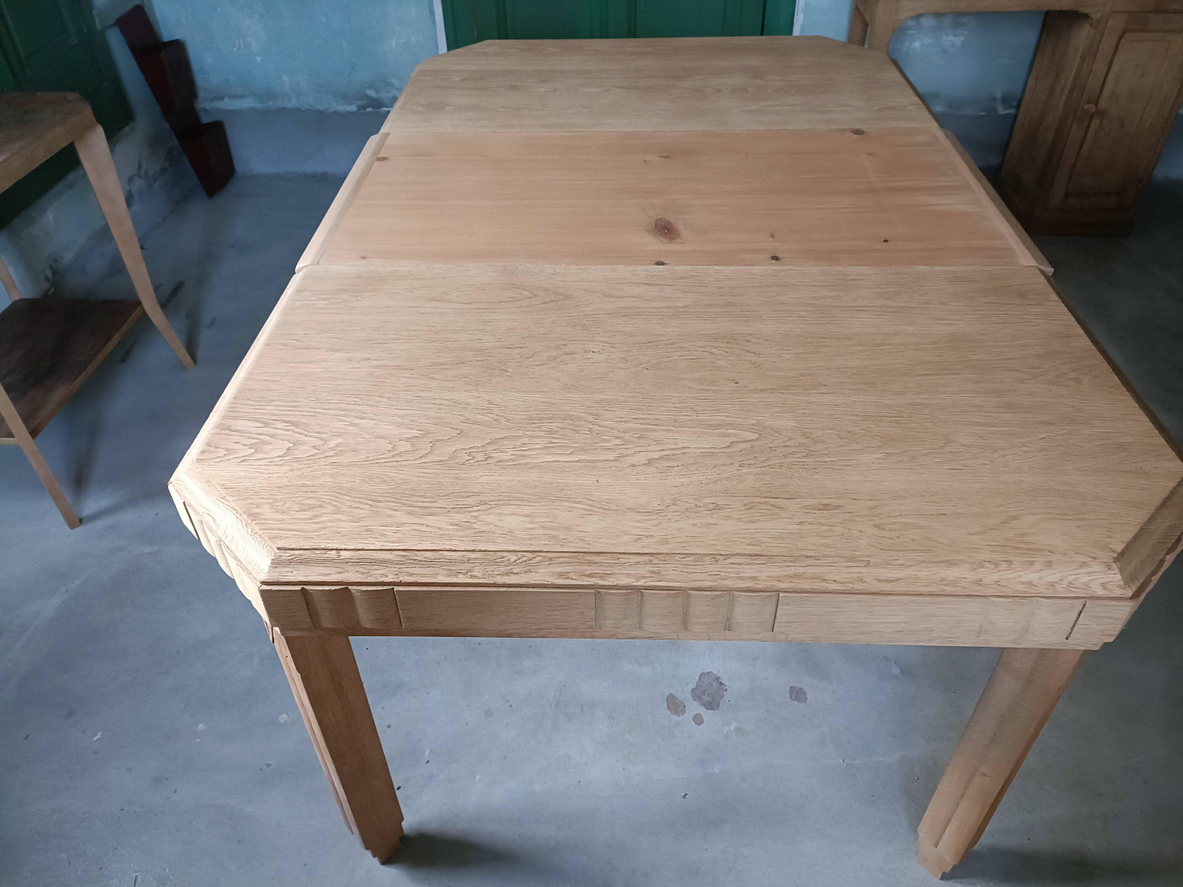 Renovated Art Deco dining table with extension.