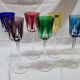 6 colored stemmed glasses in Sèvres crystal, 1980