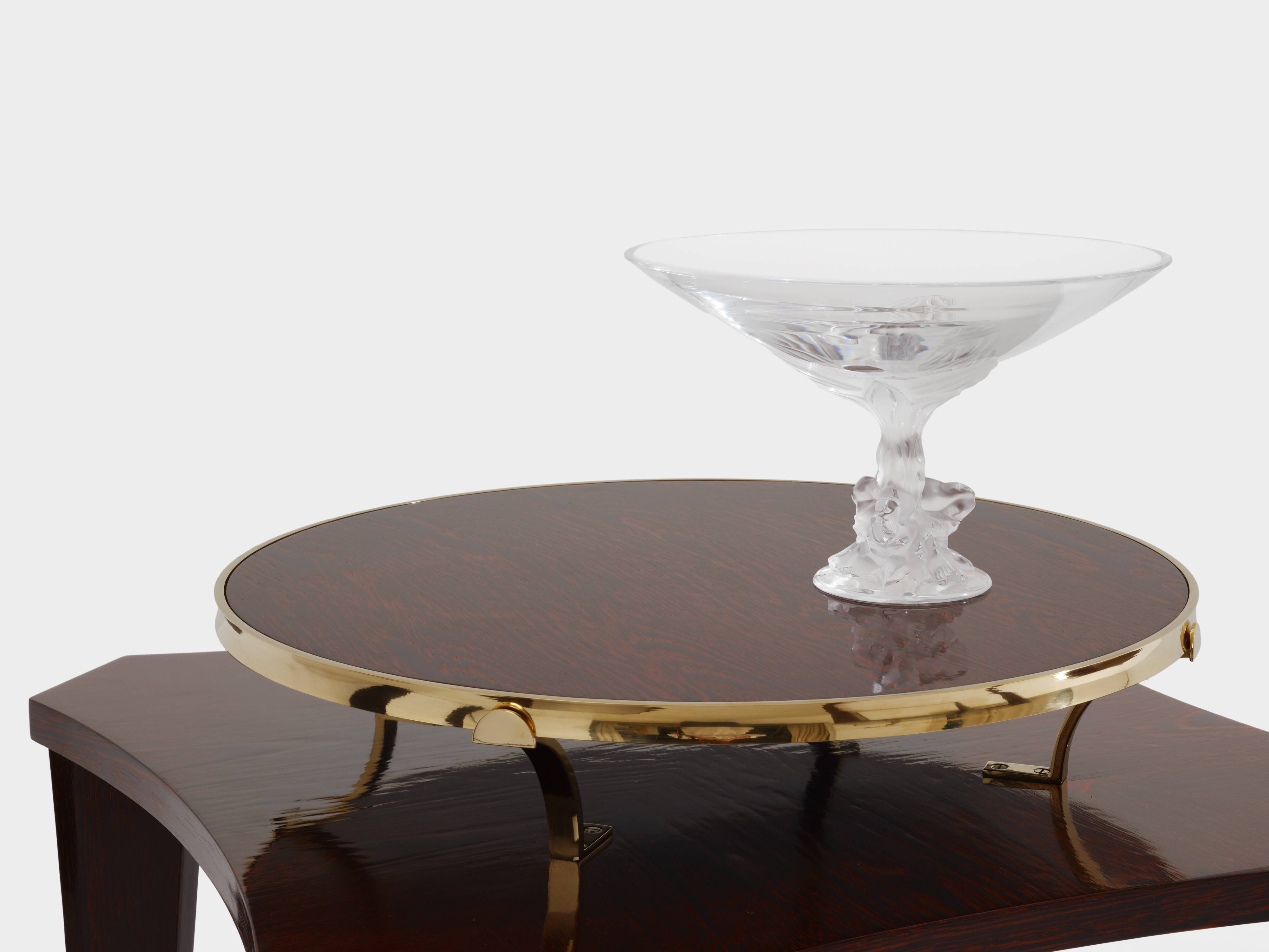 Alberto Pinto paire de tables d’appoint wengé et laiton 1990