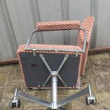 Vintage armchair 1970 chrome and velvet Wilhelm Ritz