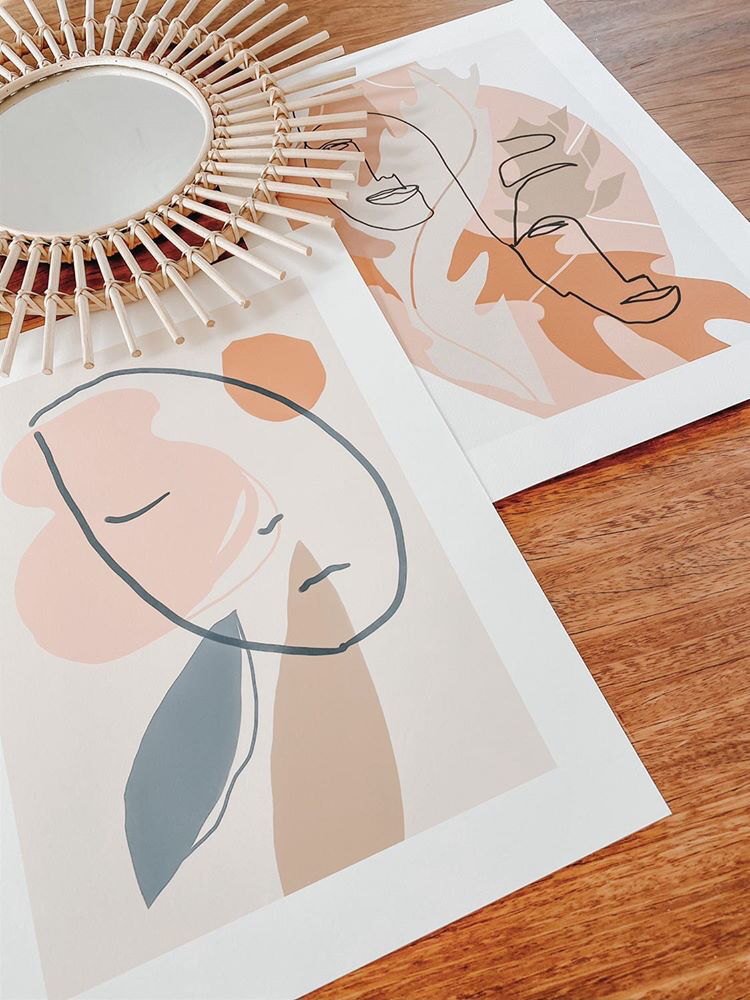A sleeping head fine art print, illustration