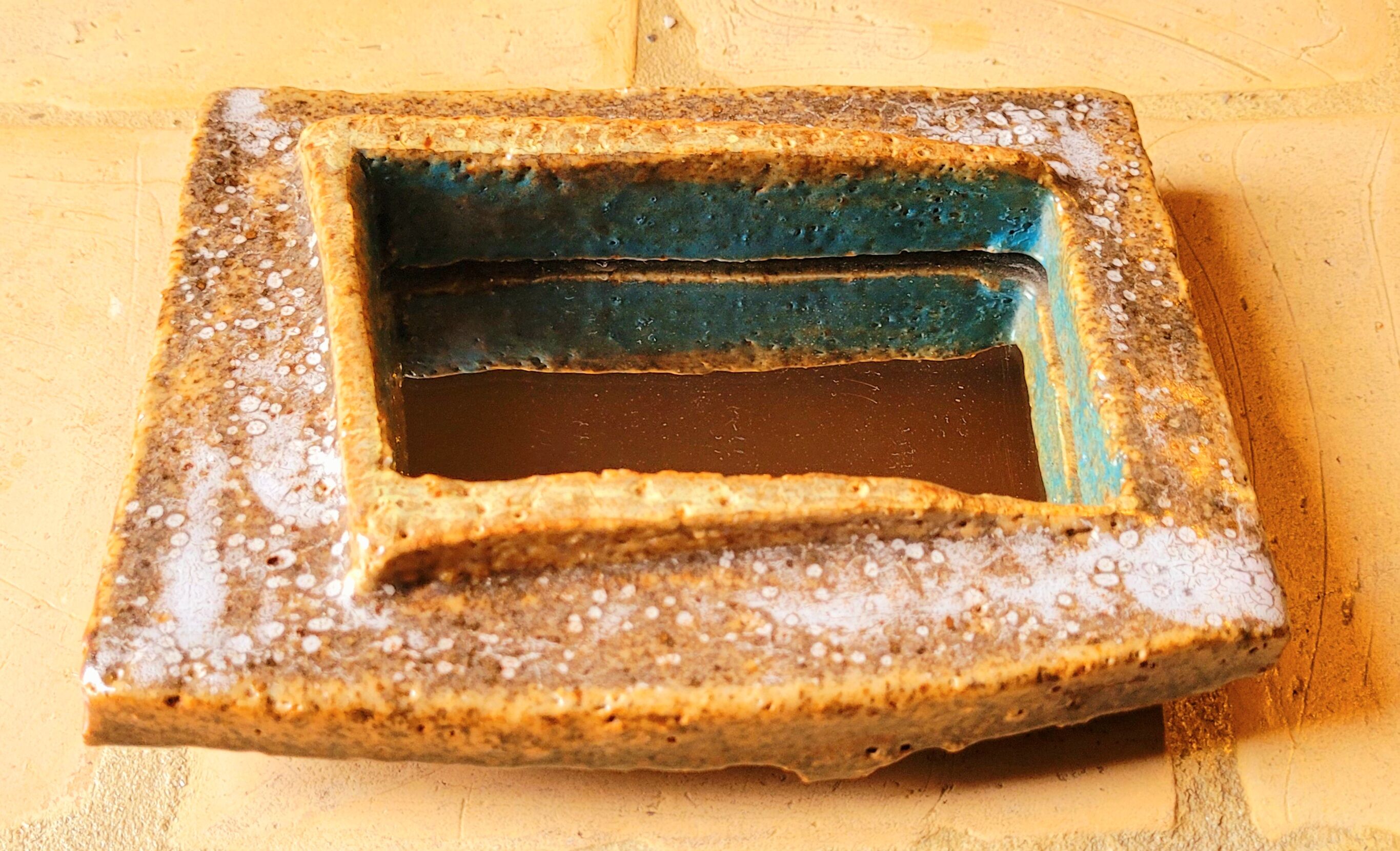 Miroir en céramique vintage années 50 60  Les Argonautes 13x16cm