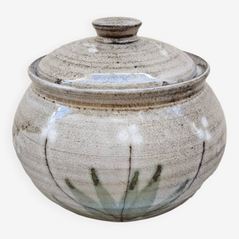 Covered enameled earthenware pot