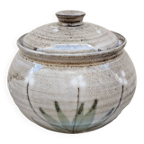 Covered enameled earthenware pot
