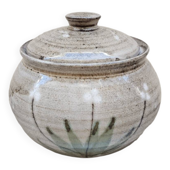 Covered enameled earthenware pot