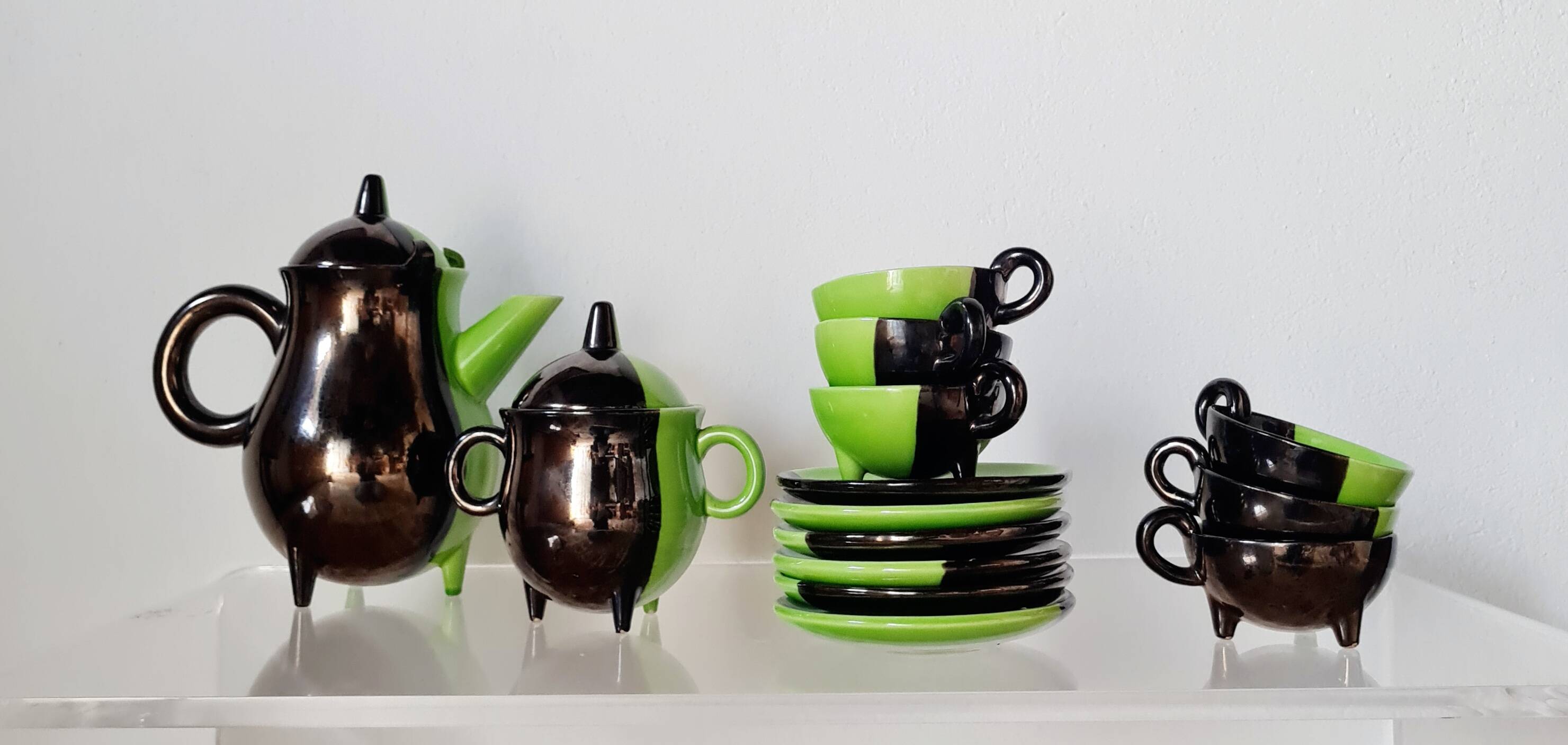 Coffee service Vallauris 1950s green – Lucchesi – vintage design