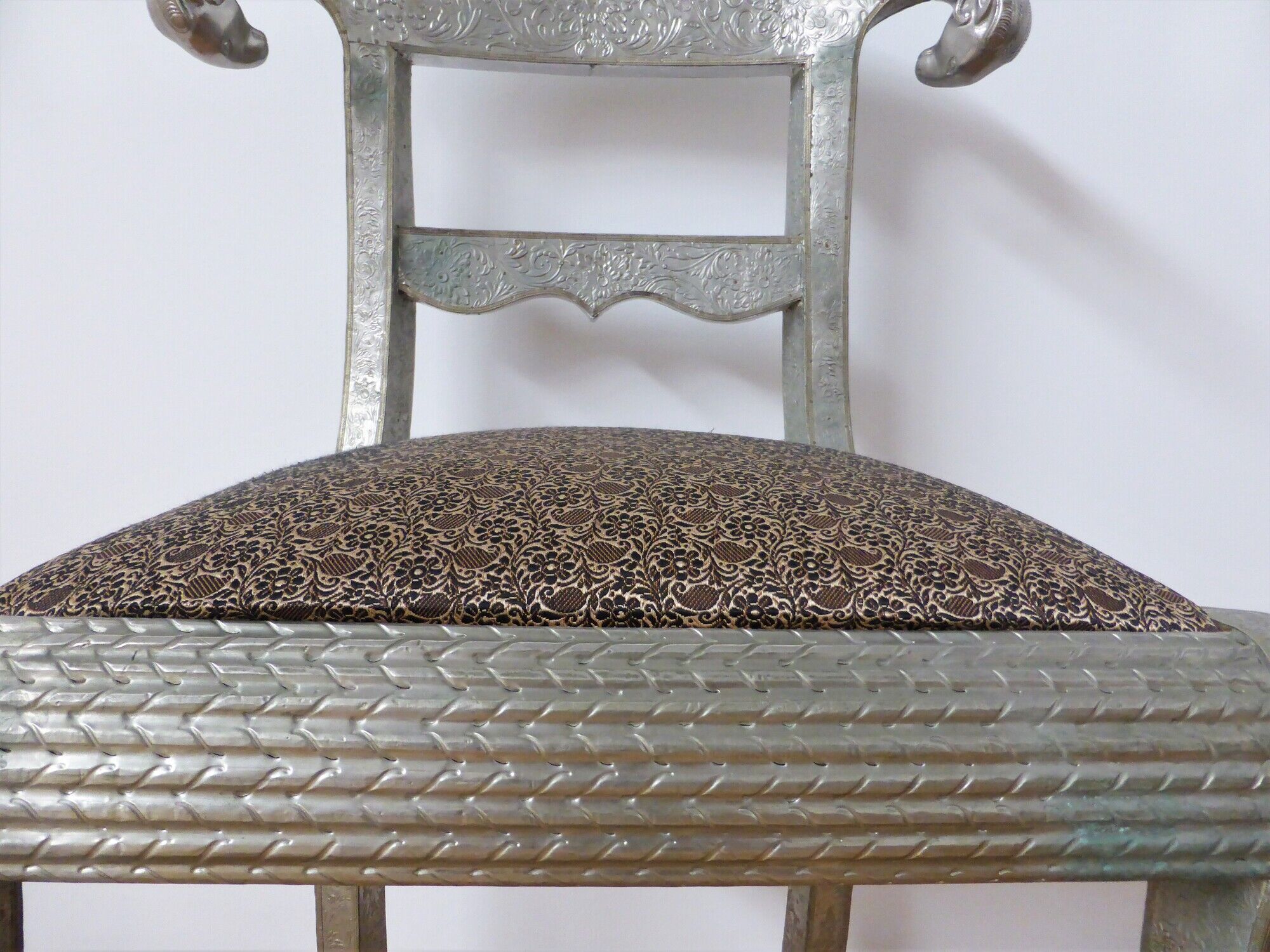 Vintage silver metal chair