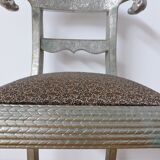 Vintage silver metal chair