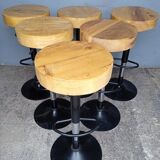 6 high bar stools wood and metal