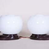 Pair of white Functionalism table lamps - 1930s Germany