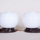 Pair of white Functionalism table lamps - 1930s Germany