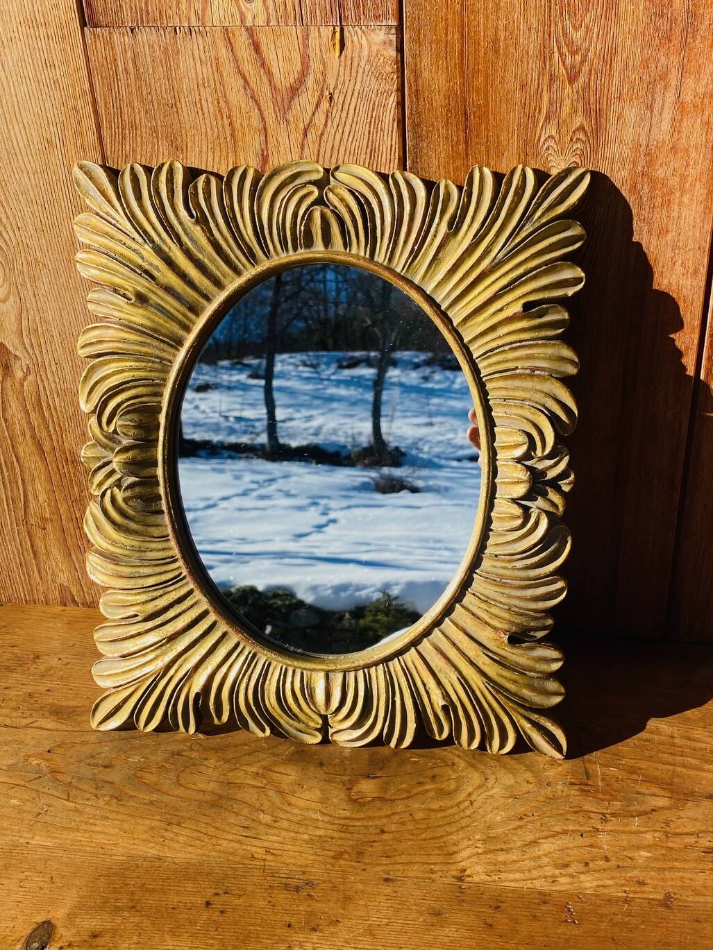 Vintage rectangle sun mirror