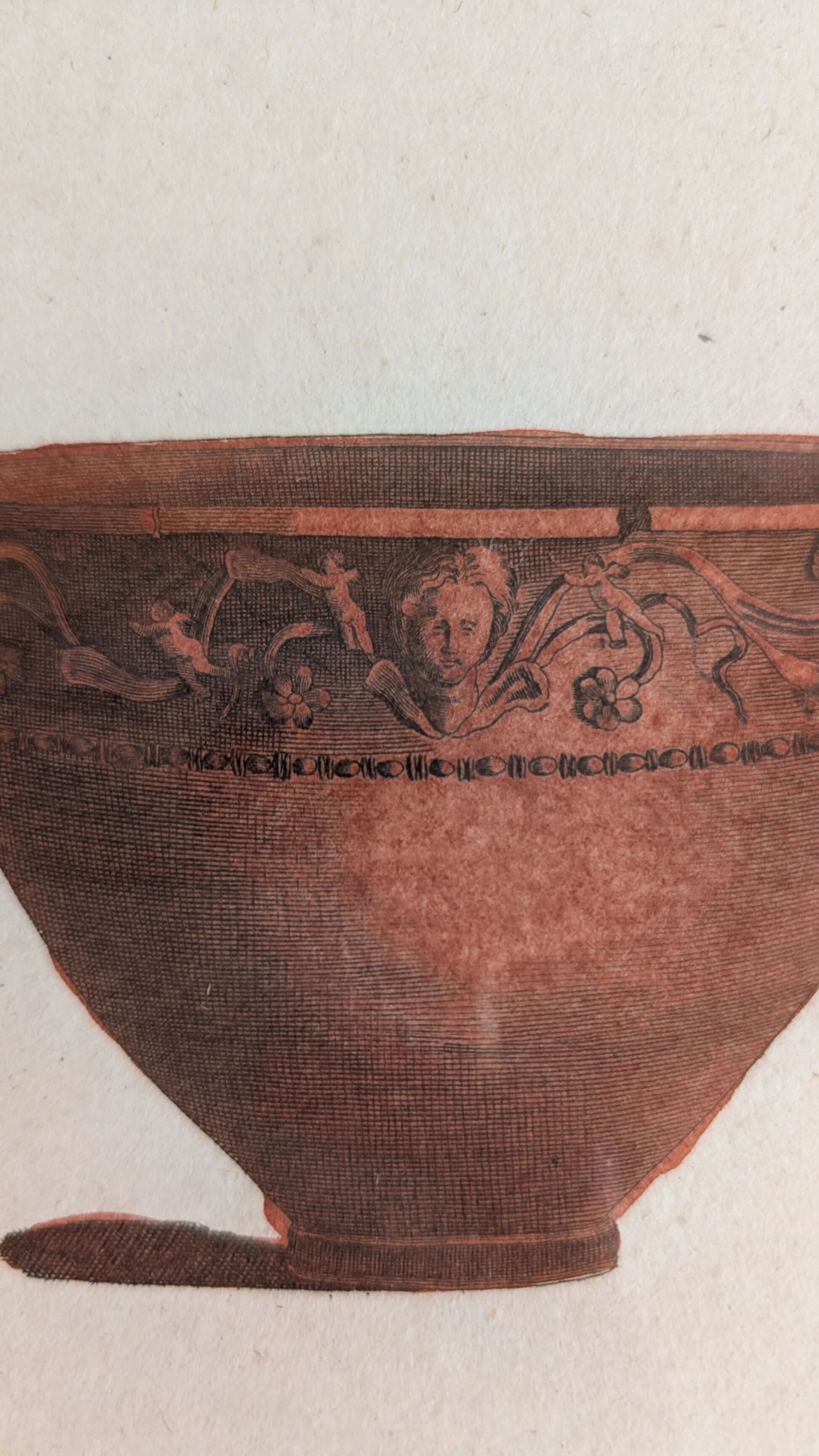 Ancient antique pottery engraving