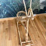 Old rattan rocking horse
