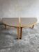 Set of 2 light-grey laminated and beech wood half-round dining tables by Magnus Olesen