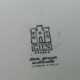 Serving dish with its glass lid of the earthenware factory of Gien model "the roaster"