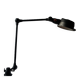 Old black Jieldé workshop lamp with clamp, 2 arms (35 and 50cm) - E27 150W.