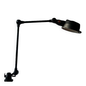 Old black Jieldé workshop lamp with clamp, 2 arms (35 and 50cm) - E27 150W.
