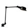 Old black Jieldé workshop lamp with clamp, 2 arms (35 and 50cm) - E27 150W.