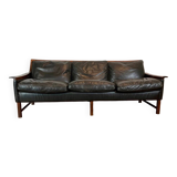 Canapé scandinave vintage en cuir