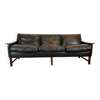 Canapé scandinave vintage en cuir