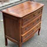 Vintage solid oak Louis XV commode from the 19th century.