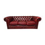 Red leather chesterfield sofa