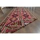 1970s Vintage Turkish Oushak Handmade Wool Cotton Pink Runner Rug 115x451