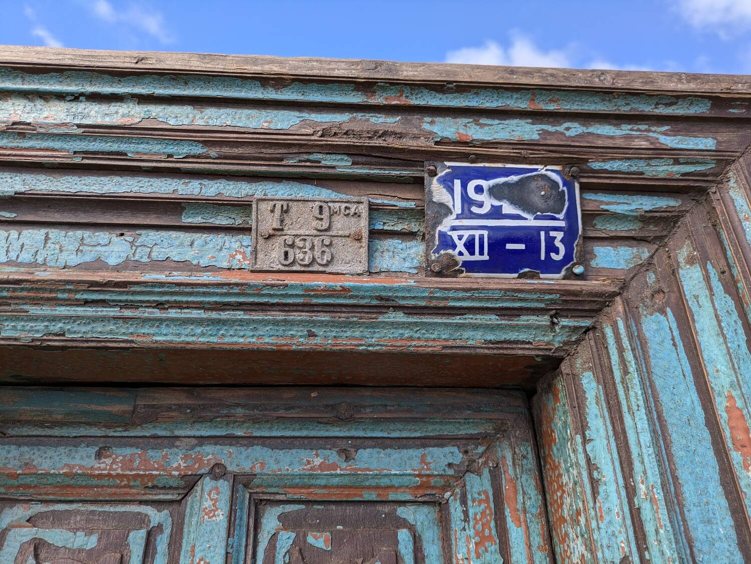 Antique Indian door in solid teak
