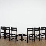 Set of 6 modernist dining chairs with new fabric