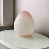 Lampe de table vintage en verre rose en forme d'oeuf 80s