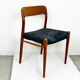 A beautiful pair of modern Scandinavian dining chairs in teak, model 75 by Niels Otto Møller.