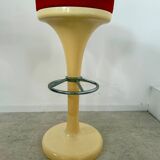 Set of 2 high bar stools from the 70s, friedrich stückenbreker design, vintage plastic
