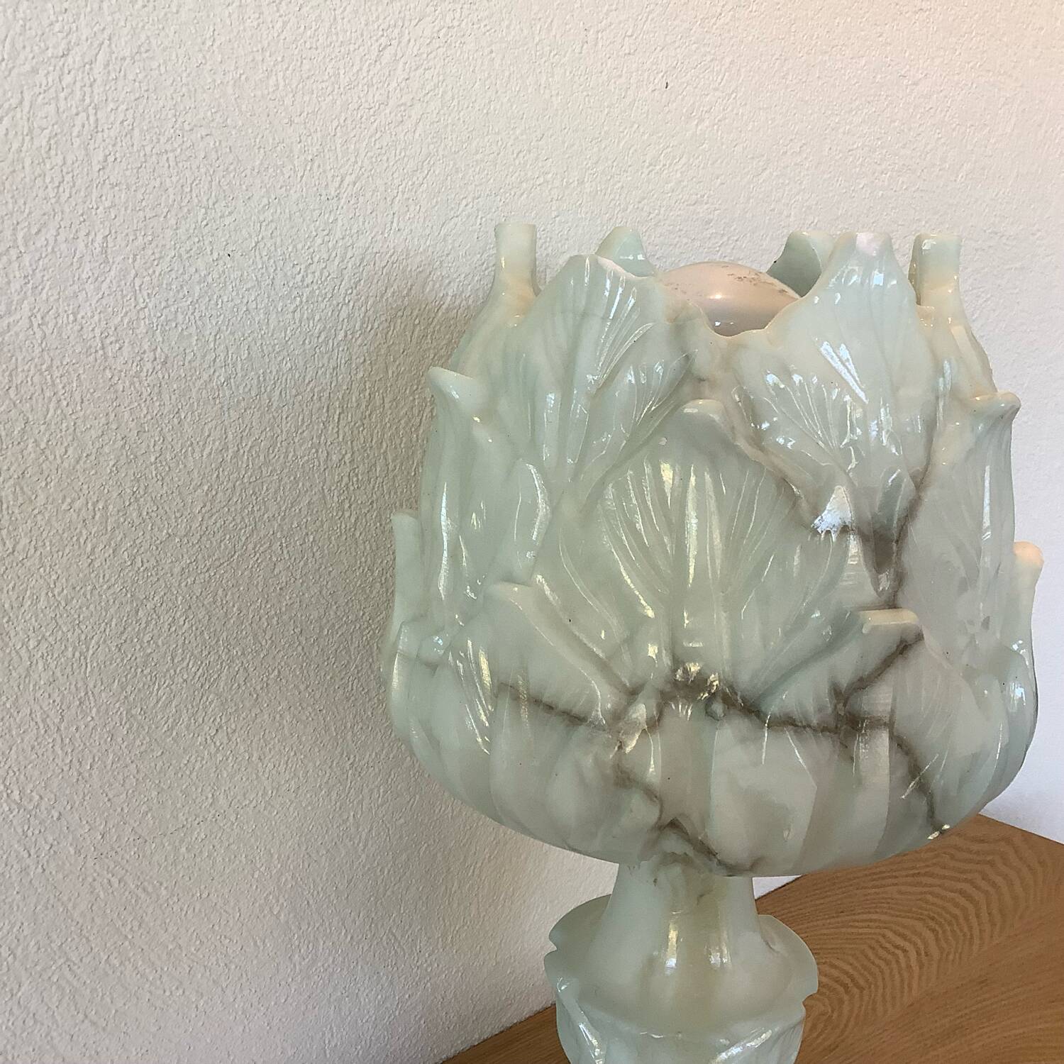 Alabaster lamp depicting an artichoke, 1940s-1950s