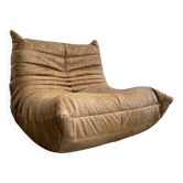 Brown leather armchair Togo