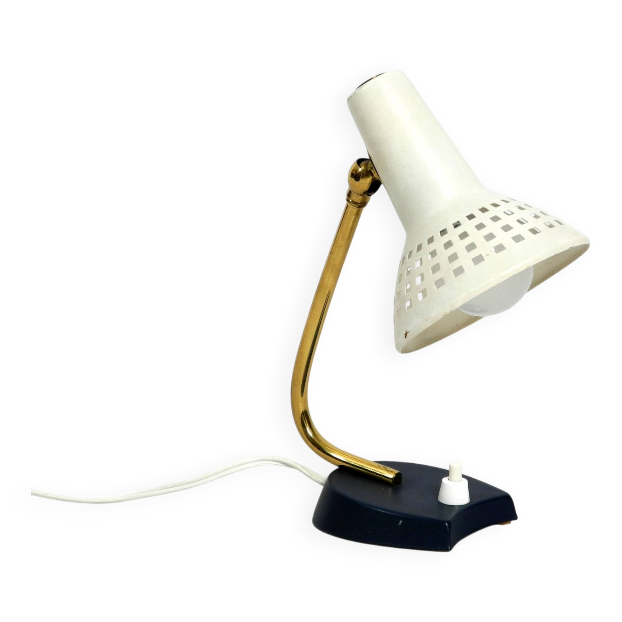 Very nice Mid Century Modern metal bedside lamp with adjustable shade