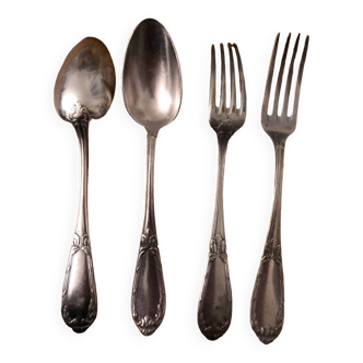 24 old silver-plated cutlery