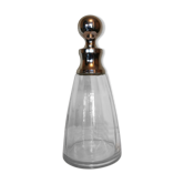 Carafe in glass and chrome metal 80s